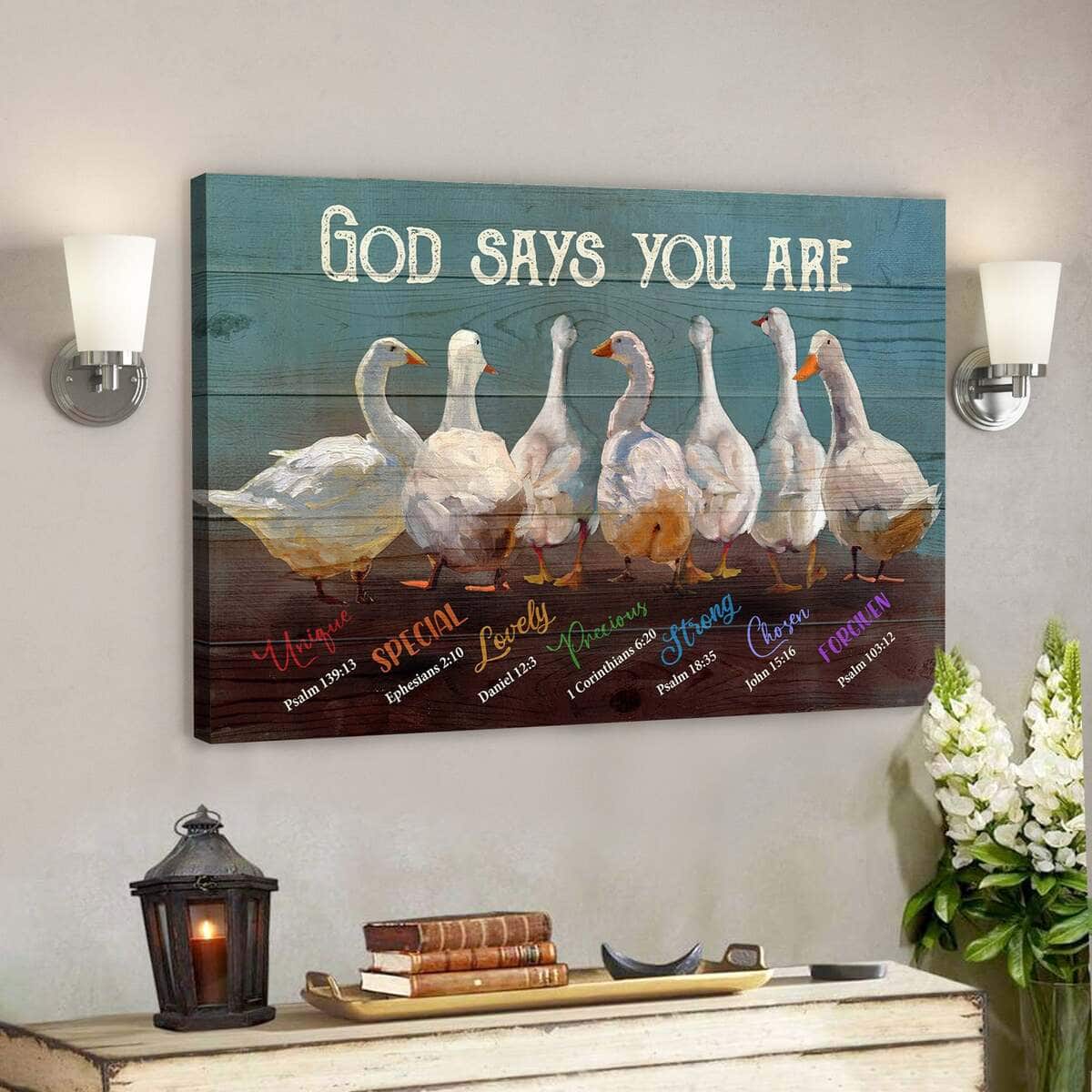 Duck God Says You Are Jesus Bible Verse Scripture Canvas Wall Art Duck God Says You Are Jesus Bible Verse Scripture Canvas Wall Art