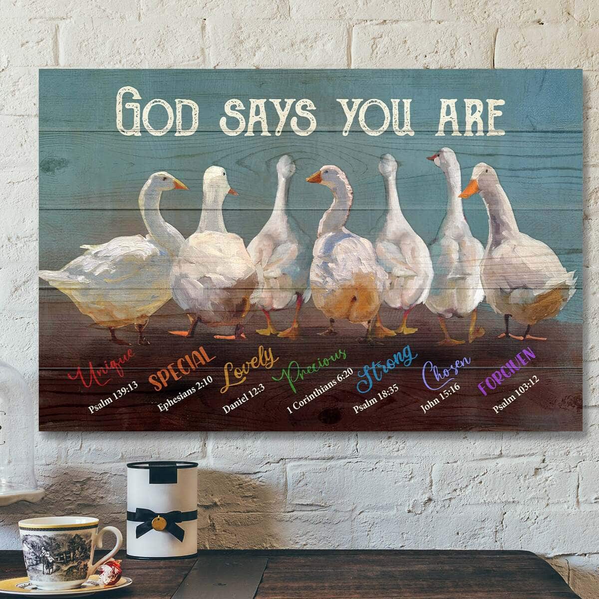 Duck God Says You Are Jesus Bible Verse Scripture Canvas Wall Art Duck God Says You Are Jesus Bible Verse Scripture Canvas Wall Art