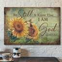 Sunflower And Hummingbird Be Still And Know That I Am God Bible Verse Scripture Printed Poster Sunflower And Hummingbird Be Still And Know That I Am God Bible Verse Scripture Printed Poster