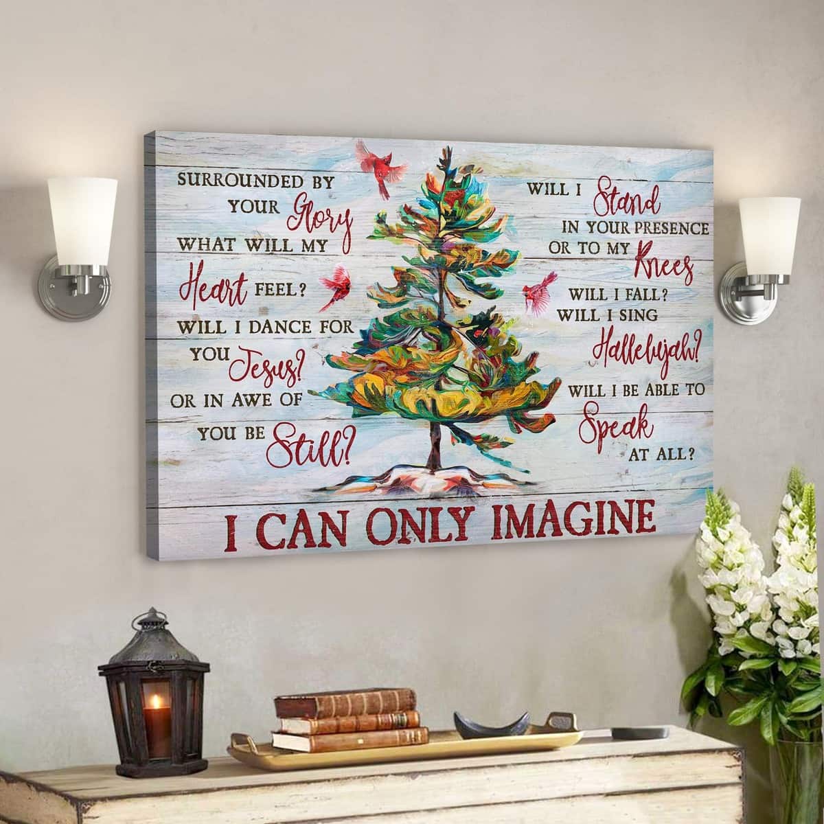 Bible Verse Cardinal And Stunning Tree I Can Only Imagine Scripture Canvas Wall Art Bible Verse Cardinal And Stunning Tree I Can Only Imagine Scripture Canvas Wall Art