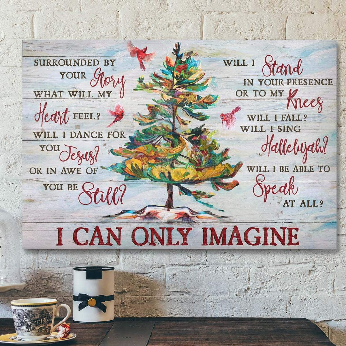 Bible Verse Cardinal And Stunning Tree I Can Only Imagine Scripture Canvas Wall Art