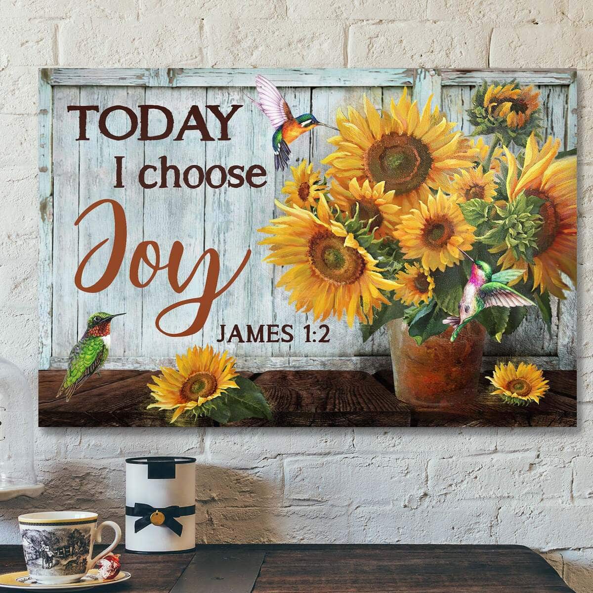 Bible Verse Sunflower Pot Today I Choose Joy Scripture Canvas Wall Art Bible Verse Sunflower Pot Today I Choose Joy Scripture Canvas Wall Art