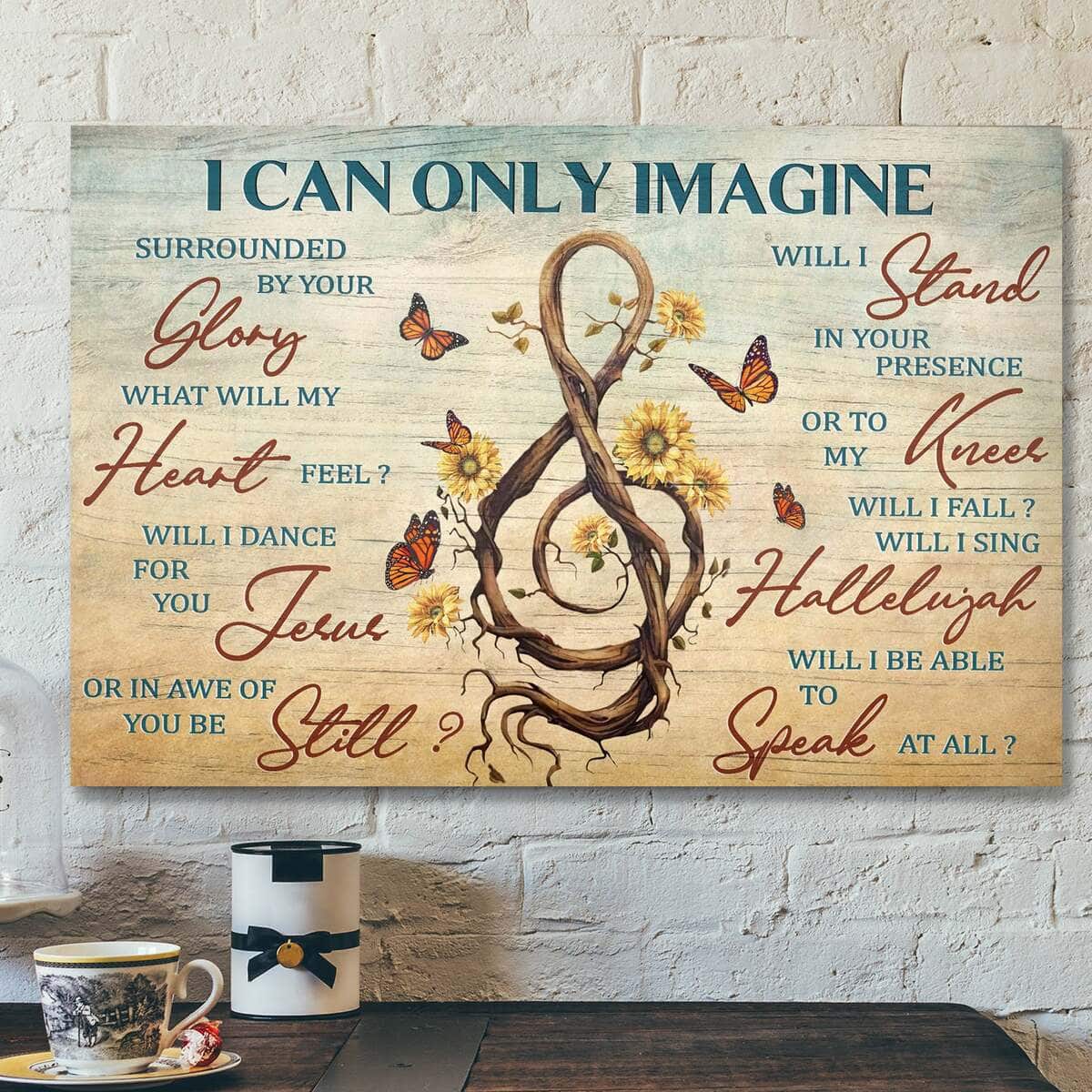 I Can Only Imagine Bible Verse Religious Faith Canvas Wall Art Gift