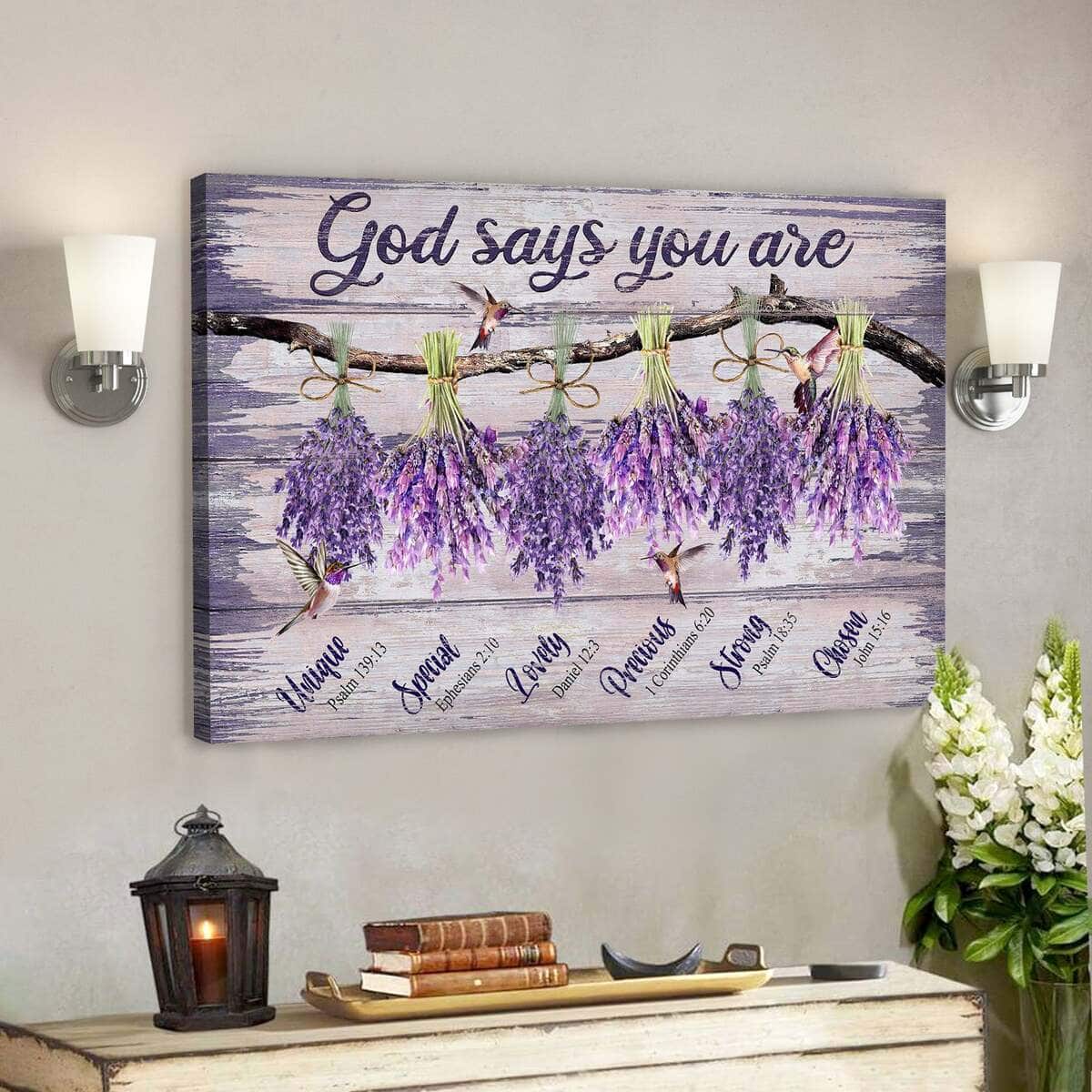 Jesus Lavender God Says You Are Bible Verse Scripture Canvas Wall Art Jesus Lavender God Says You Are Bible Verse Scripture Canvas Wall Art