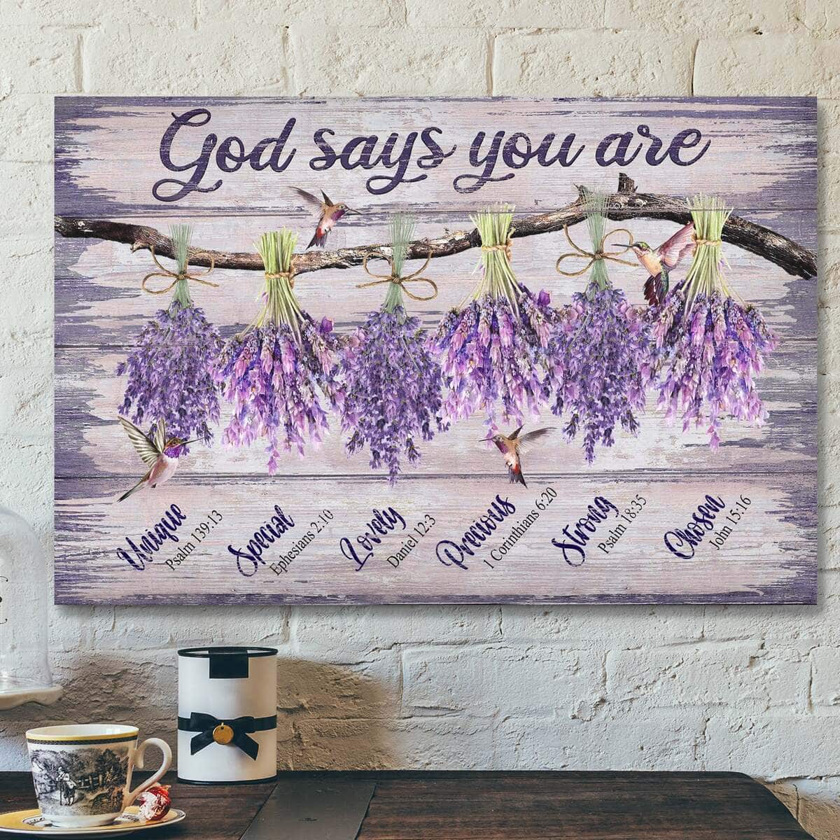Jesus Lavender God Says You Are Bible Verse Scripture Canvas Wall Art Jesus Lavender God Says You Are Bible Verse Scripture Canvas Wall Art