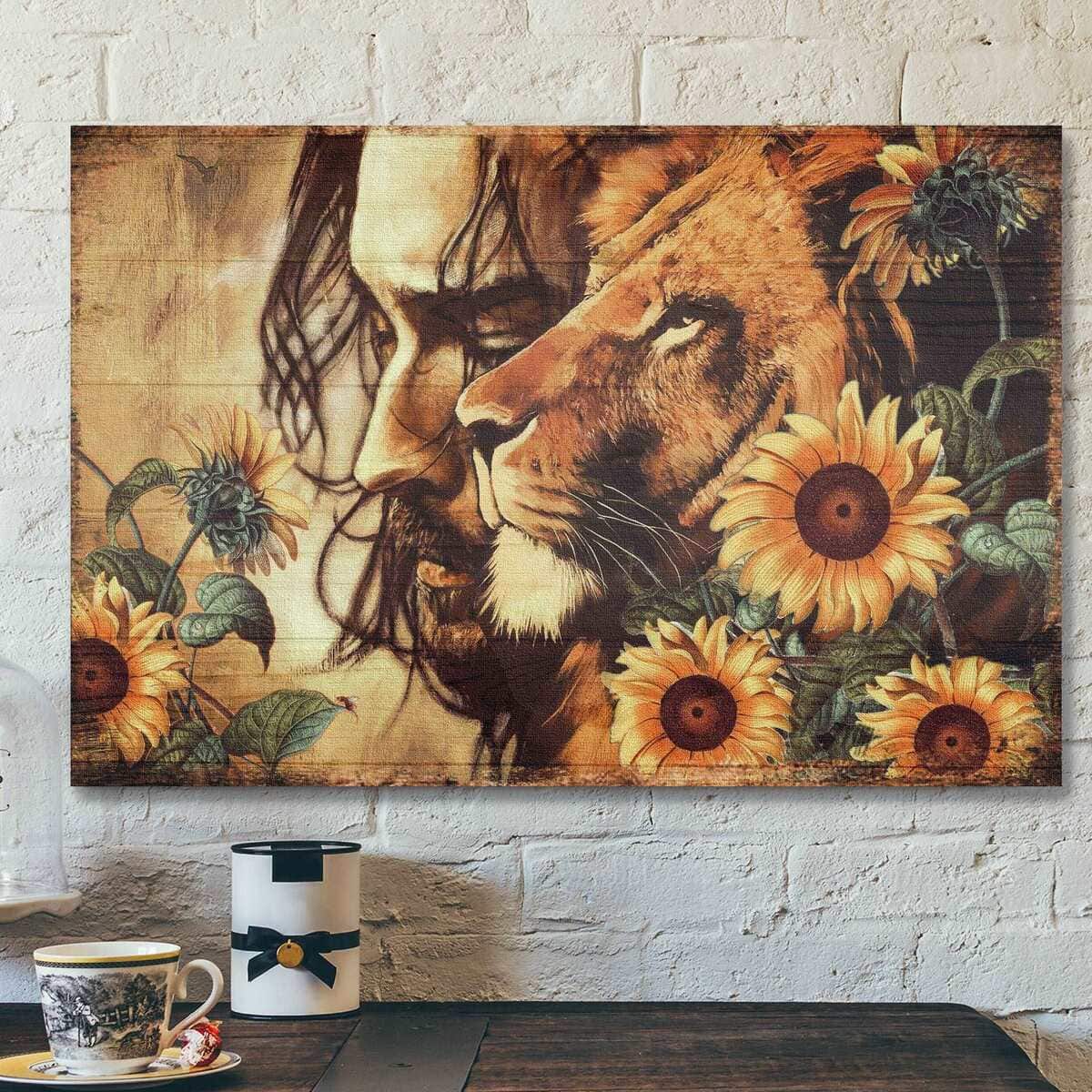 Amazing Jesus Lion And Sunflower Bible Verse Scripture Canvas Wall Art Amazing Jesus Lion And Sunflower Bible Verse Scripture Canvas Wall Art