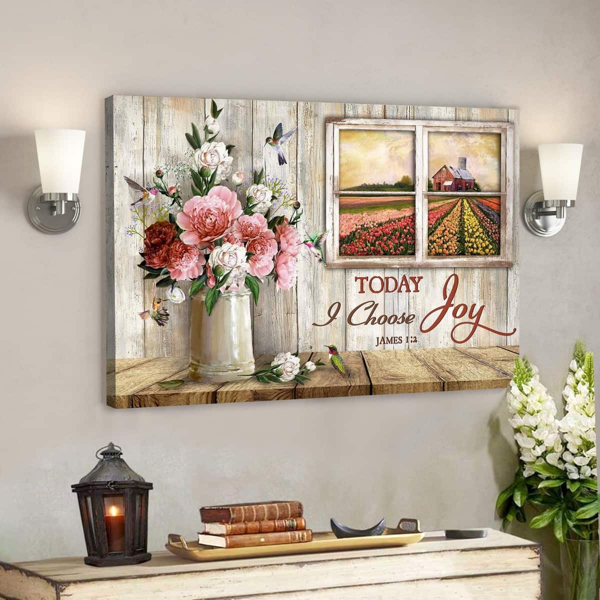 Garden Rose Today I Choose Joy Bible Verse Scripture Canvas Wall Art Garden Rose Today I Choose Joy Bible Verse Scripture Canvas Wall Art
