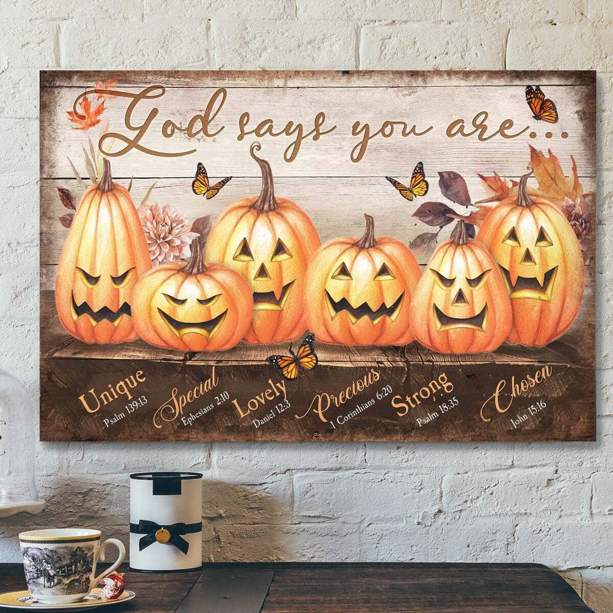 Pumpkin God Says You Are Bible Verse Scripture Canvas Wall Art Pumpkin God Says You Are Bible Verse Scripture Canvas Wall Art