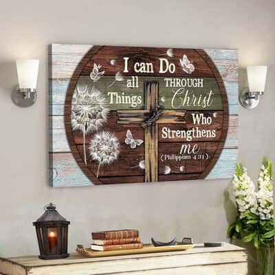 The Cross I Can Do All Things Through Christ Bible Verse Scripture Canvas Wall Art The Cross I Can Do All Things Through Christ Bible Verse Scripture Canvas Wall Art