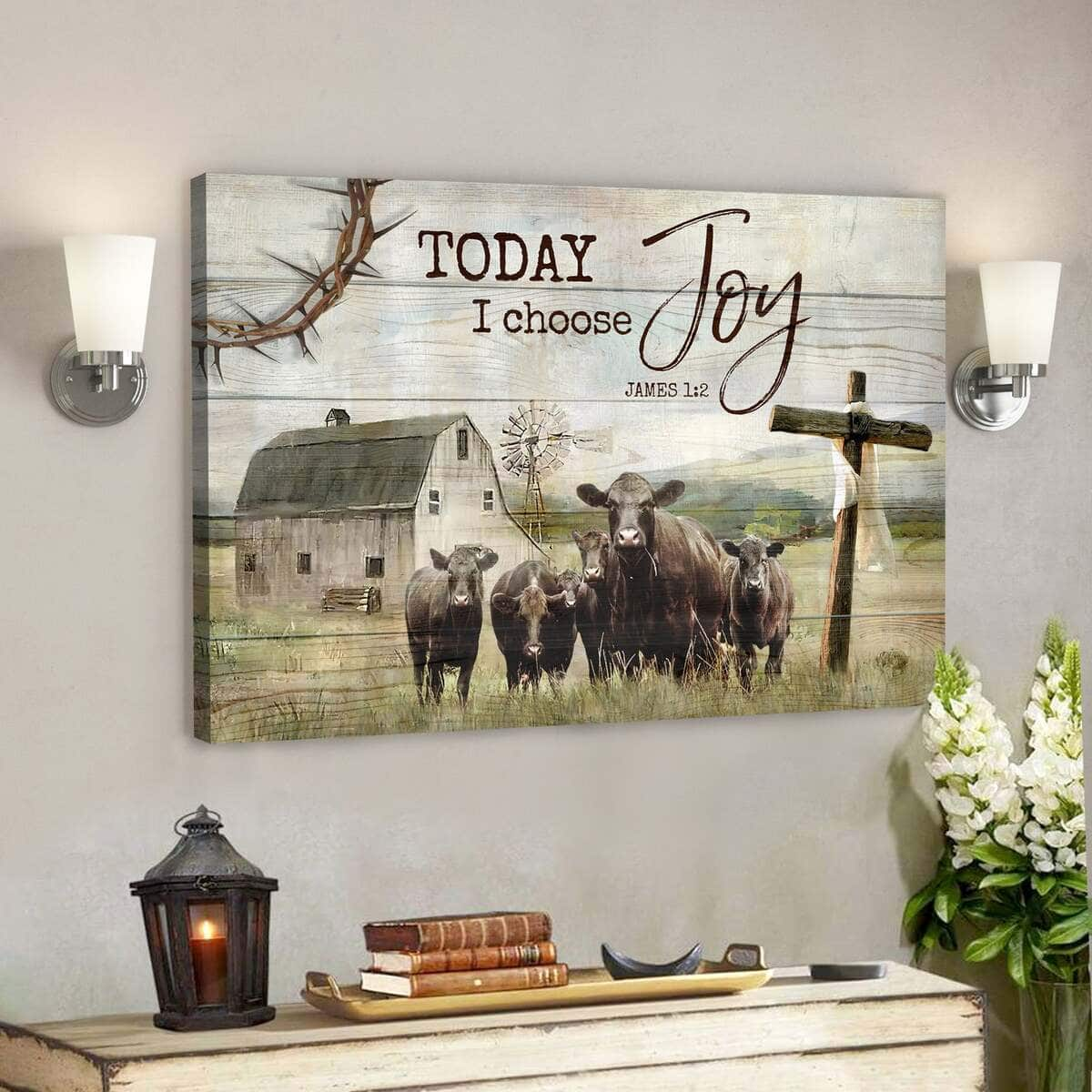 Today I Choose Joy I Still Believe In Amazing Grace Bible Verse Scripture Canvas Wall Art