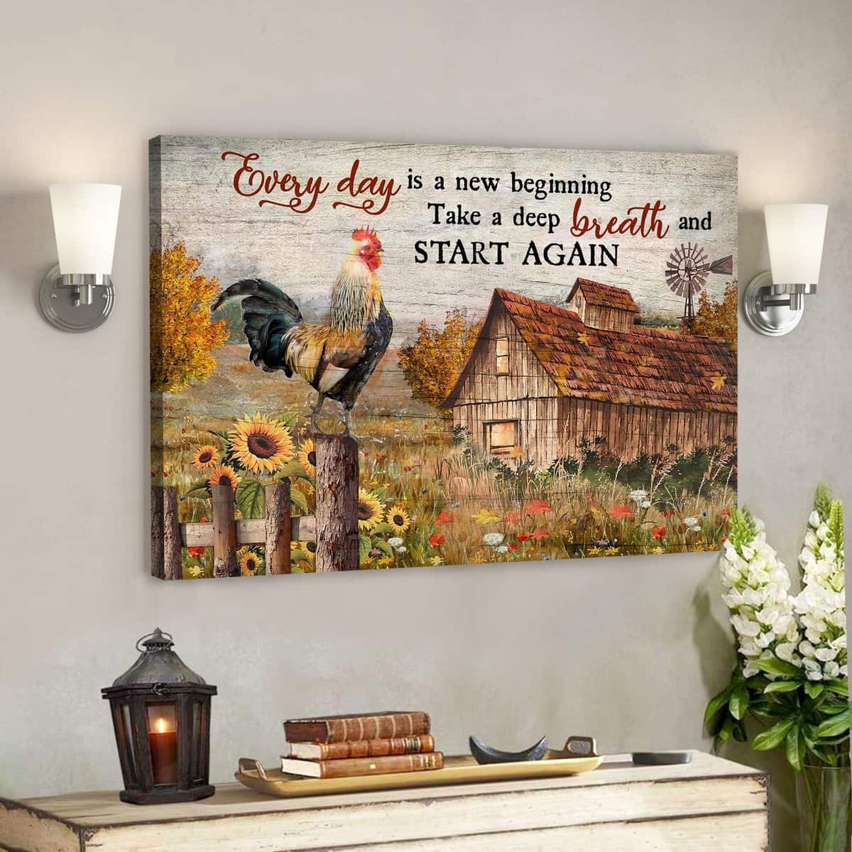 Wonderful Farm Everyday Is A New Beginning Bible Verse Canvas Wall Art