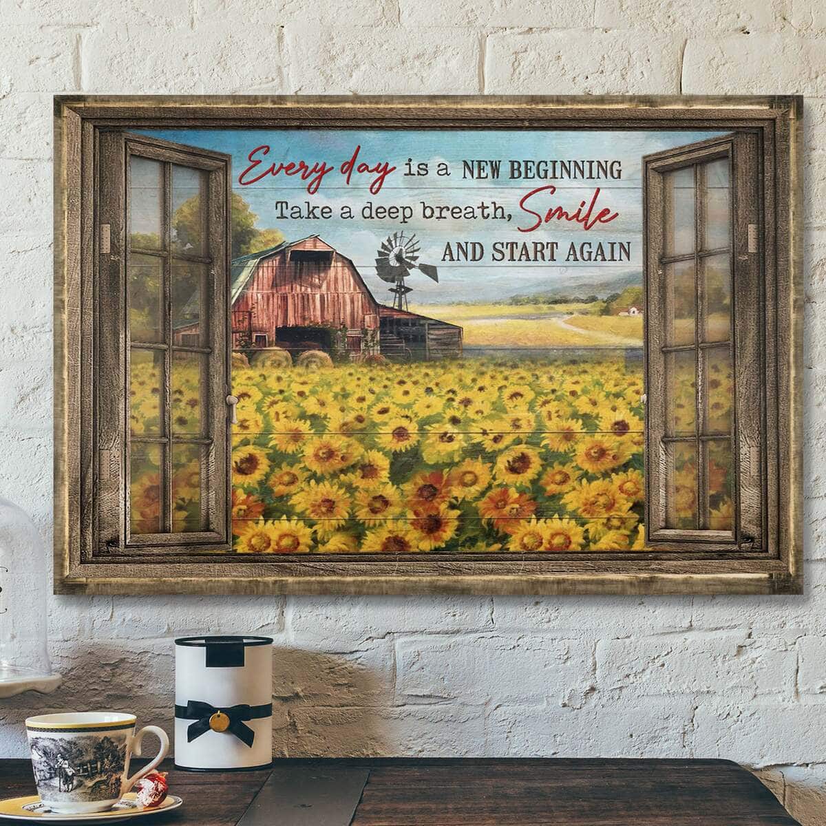 Stunning Sunflower Field Every Day Is A New Beginning Bible Verse Scripture Canvas Wall Art Stunning Sunflower Field Every Day Is A New Beginning Bible Verse Scripture Canvas Wall Art
