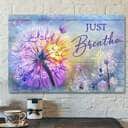 Hydrangea Just Breathe Bible Verse Scripture Canvas Wall Art