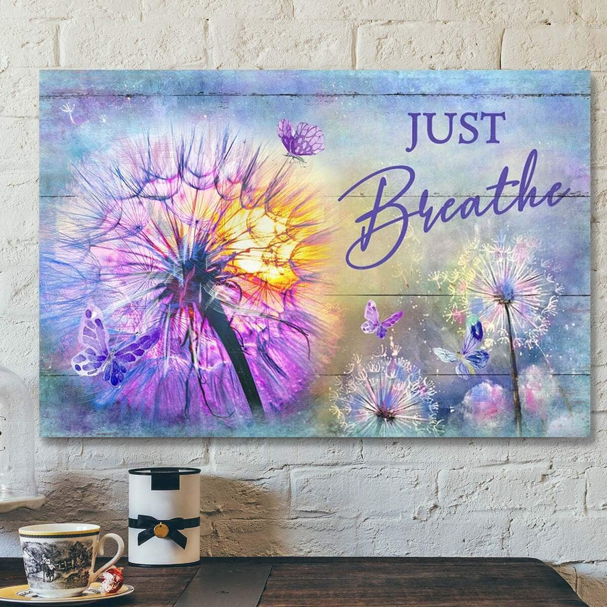 Hydrangea Just Breathe Bible Verse Scripture Canvas Wall Art Hydrangea Just Breathe Bible Verse Scripture Canvas Wall Art