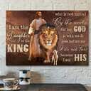 I Am The Daughter Of The King Lion God Bible Verse Jesus Scripture Canvas Wall Art