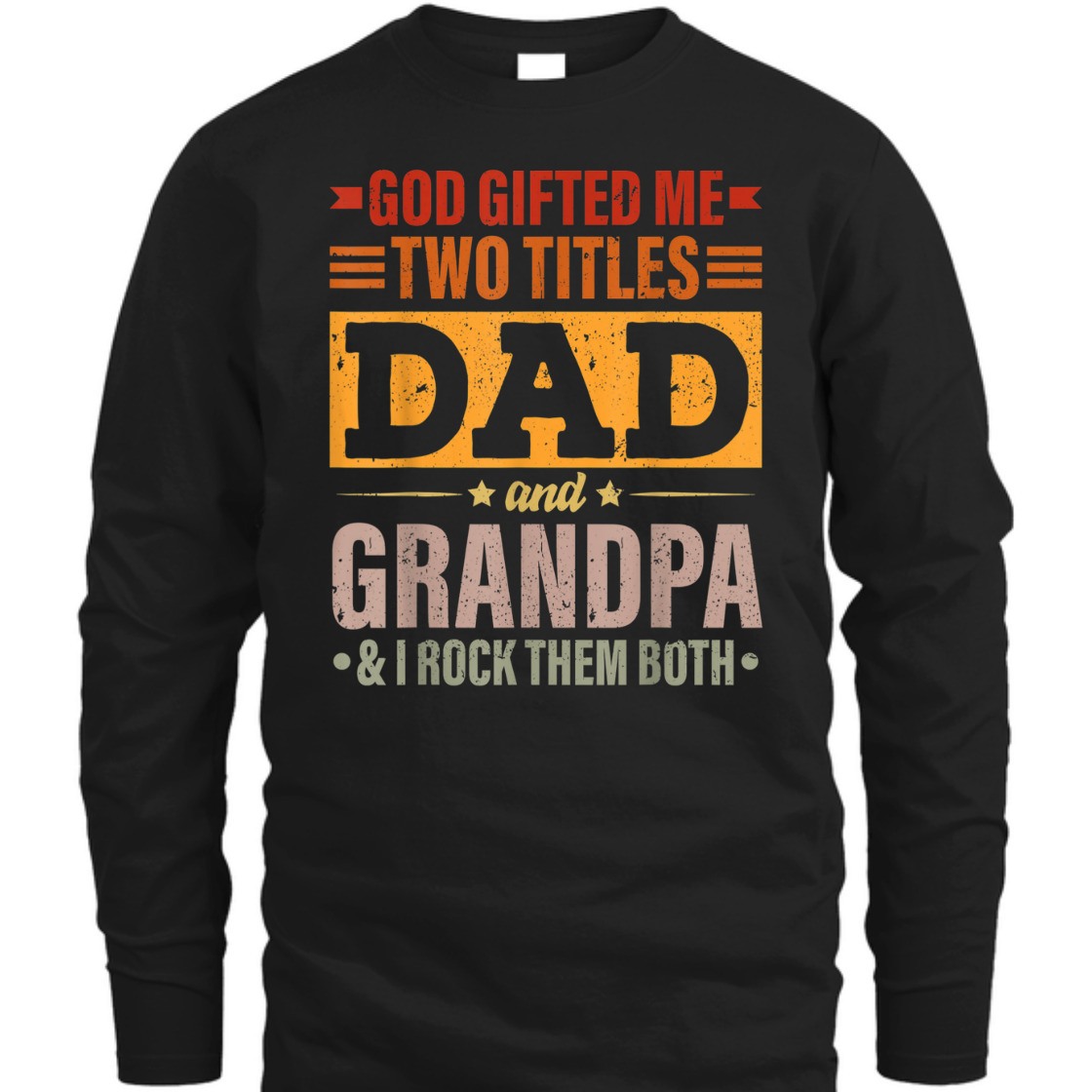 Father's Day T-Shirt God Gifted Me Two Titles Dad And Grandpa I Rock Them Both Father's Day T-Shirt God Gifted Me Two Titles Dad And Grandpa I Rock Them Both