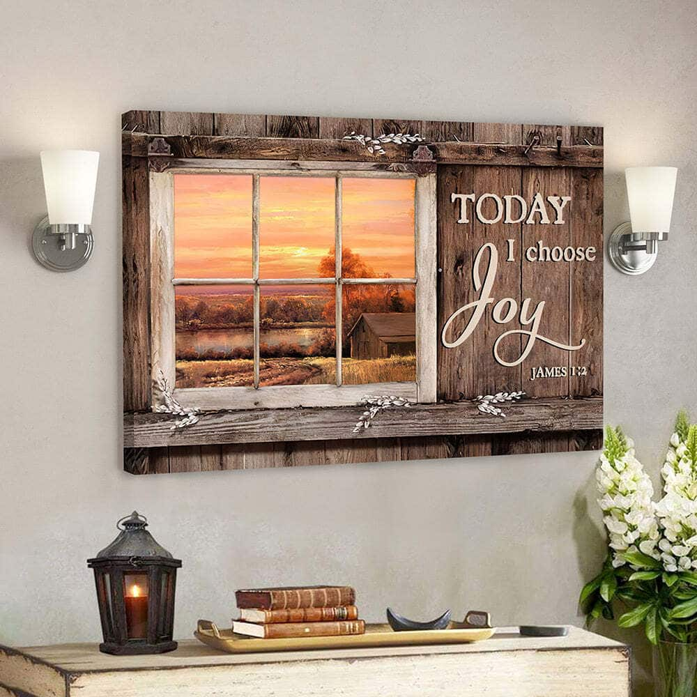 Christian Today I Choose Day Joy James 12 Bible Verse Scripture Canvas Wall Art