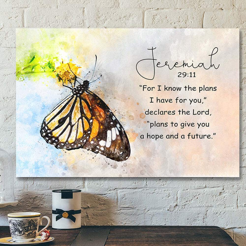 Butterfly Jeremiah 2911 Bible Verse Scripture Canvas Wall Art Butterfly Jeremiah 2911 Bible Verse Scripture Canvas Wall Art
