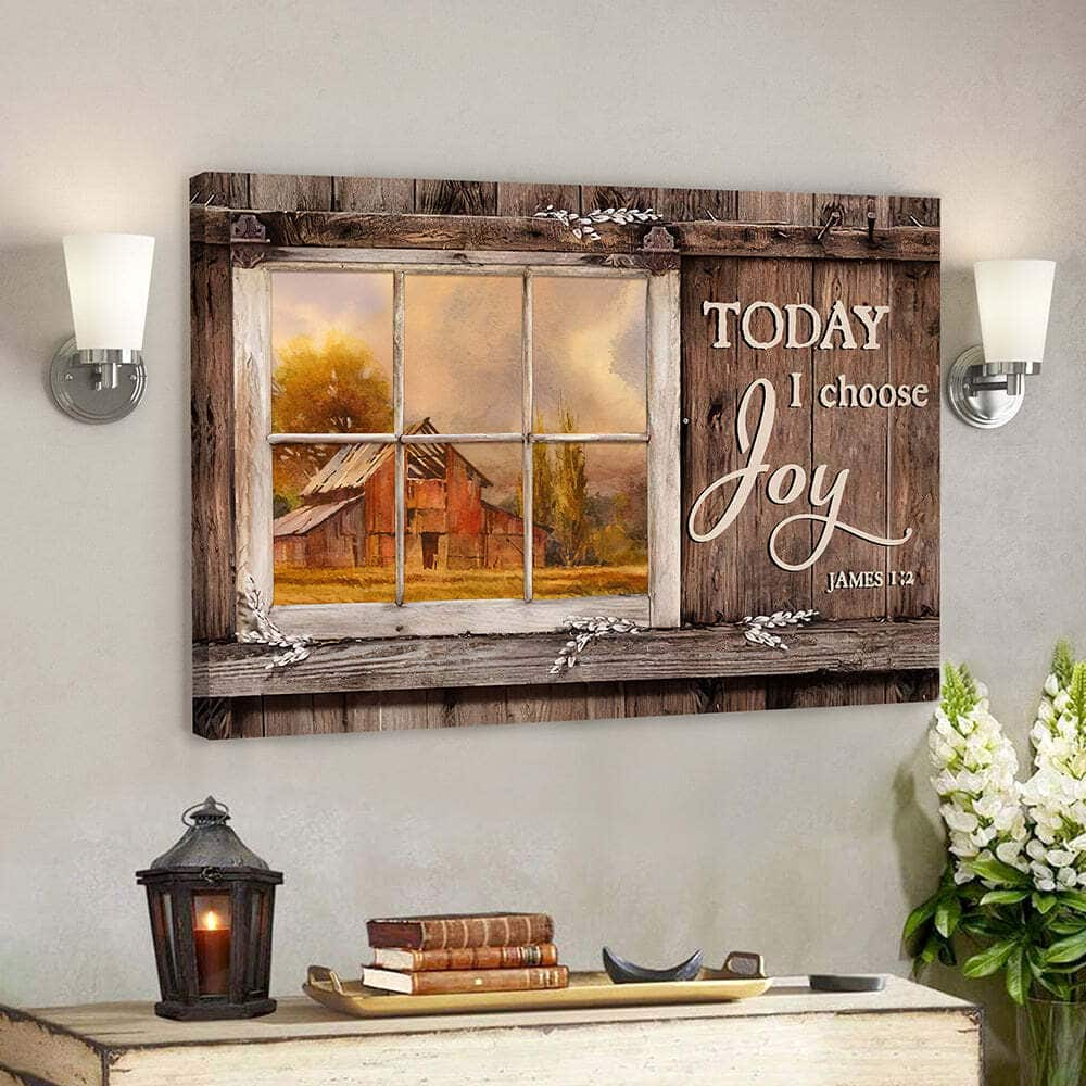 Today I Choose Day Joy James 12 Bible Verse Scripture Canvas Wall Art For Christians