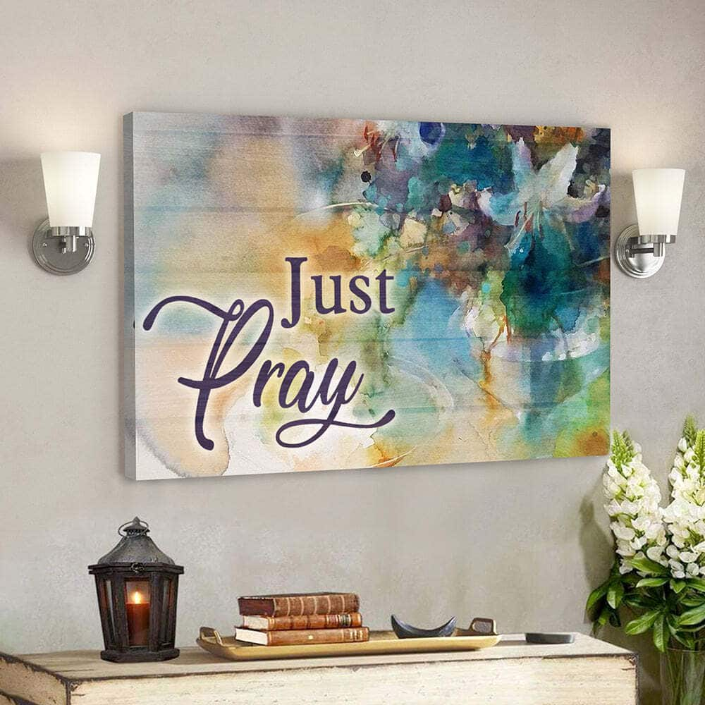 Lily And Just Pray Christian Bible Verse Scripture Canvas Wall Art