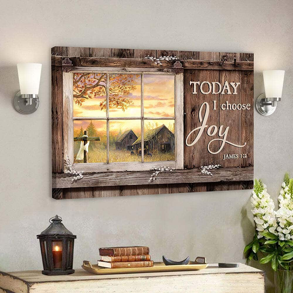 Christian Gift Today I Choose Day Joy James Bible Verse Scripture Canvas Wall Art