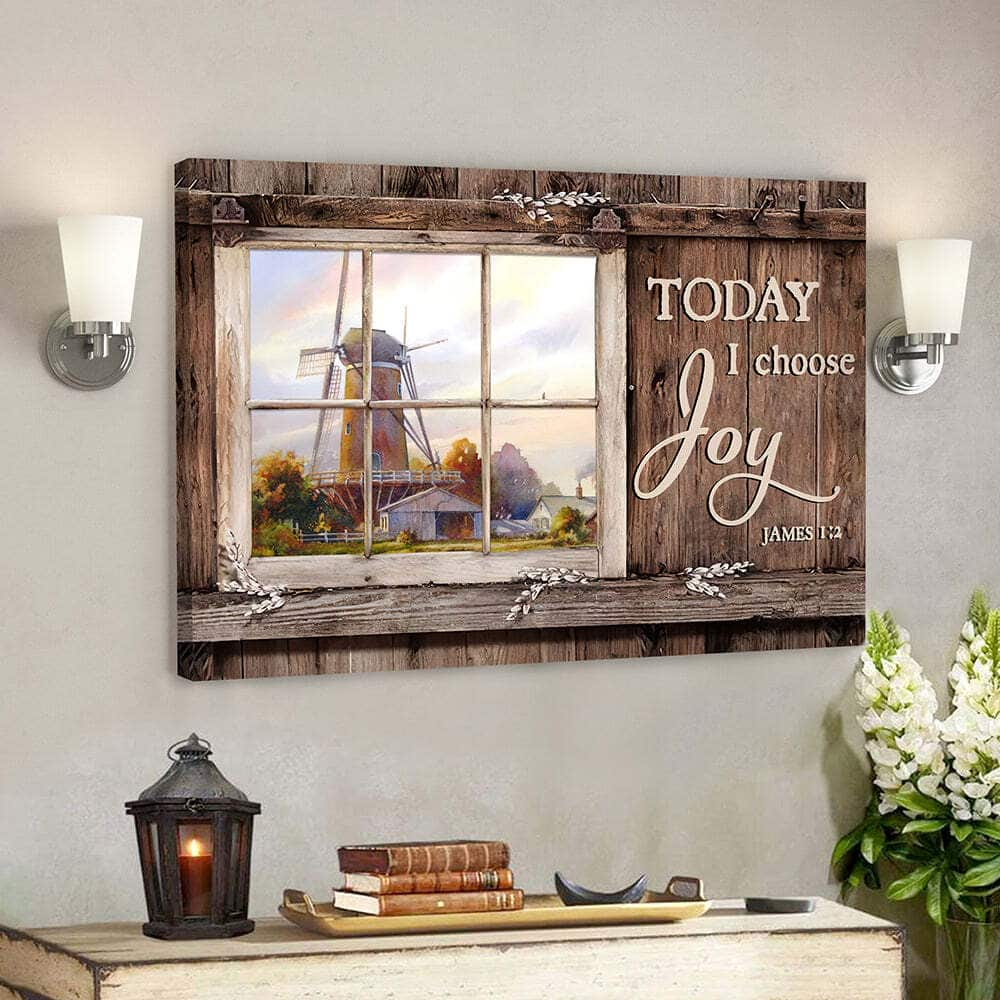 Faith Bible Verse Scripture Today I Choose Day Joy James 12 Canvas Wall Art