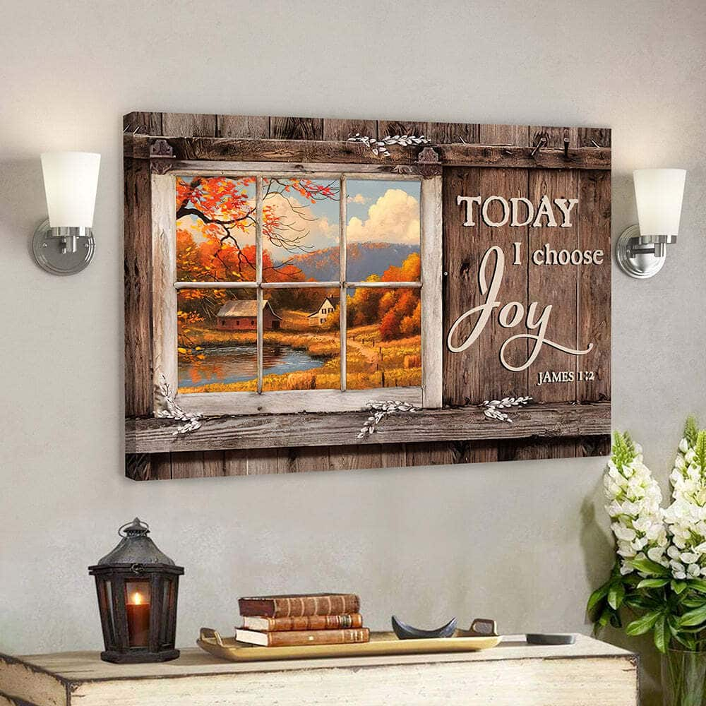 Today I Choose Day Joy James 12 Bible Verse Faith Scripture Canvas Wall Art