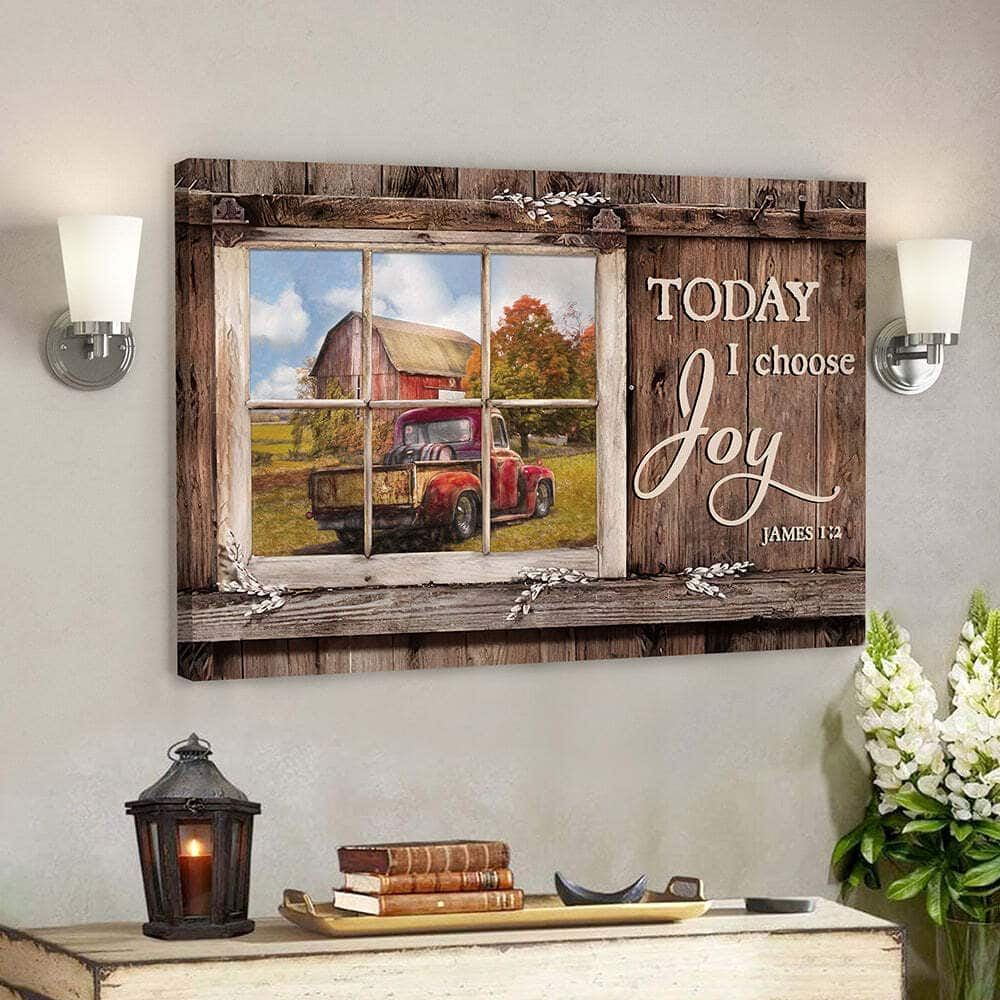 Today I Choose Day Joy Bible Verse Scripture James 12 Canvas Wall Art