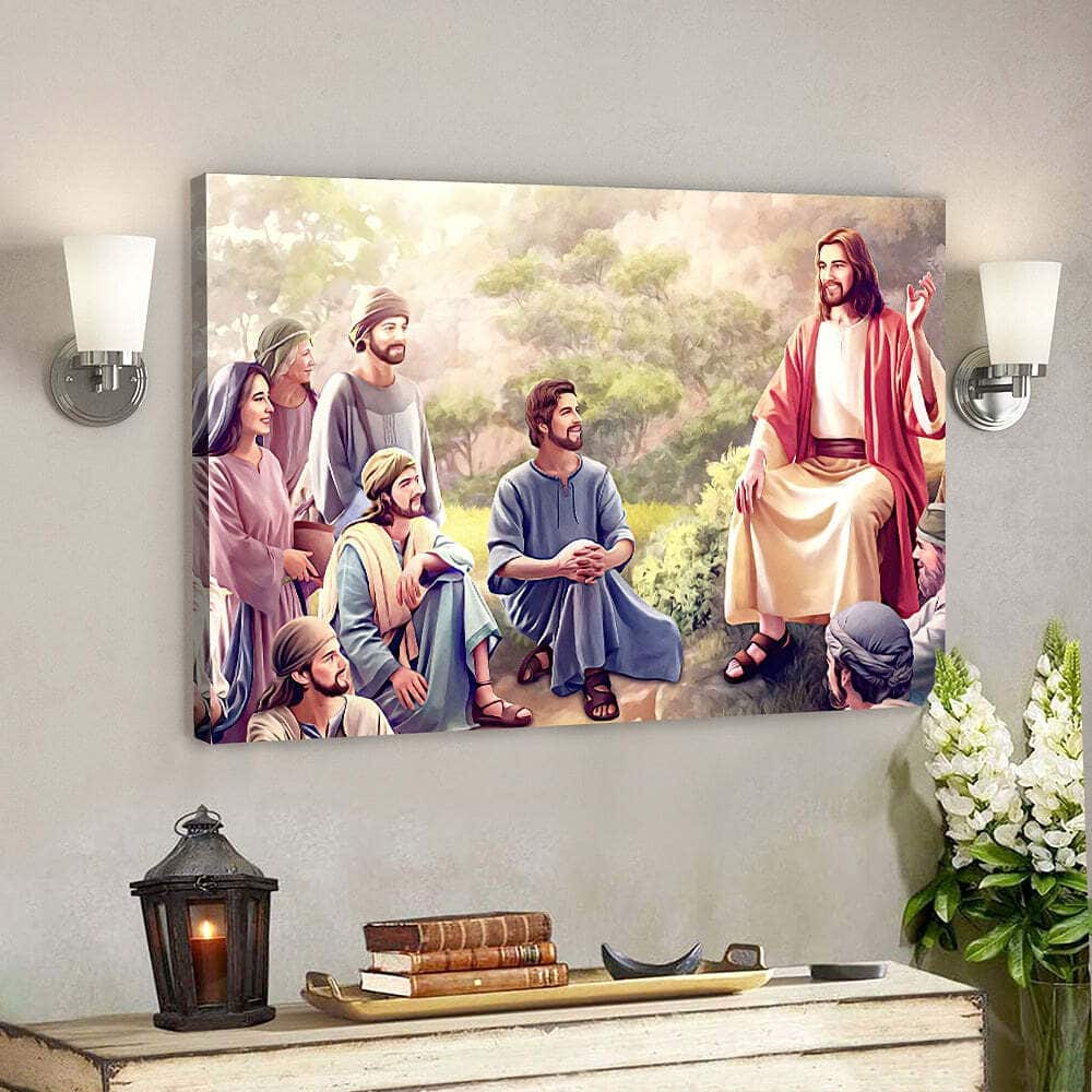 Jesus And The People Jesus Scripture Canvas Wall Art