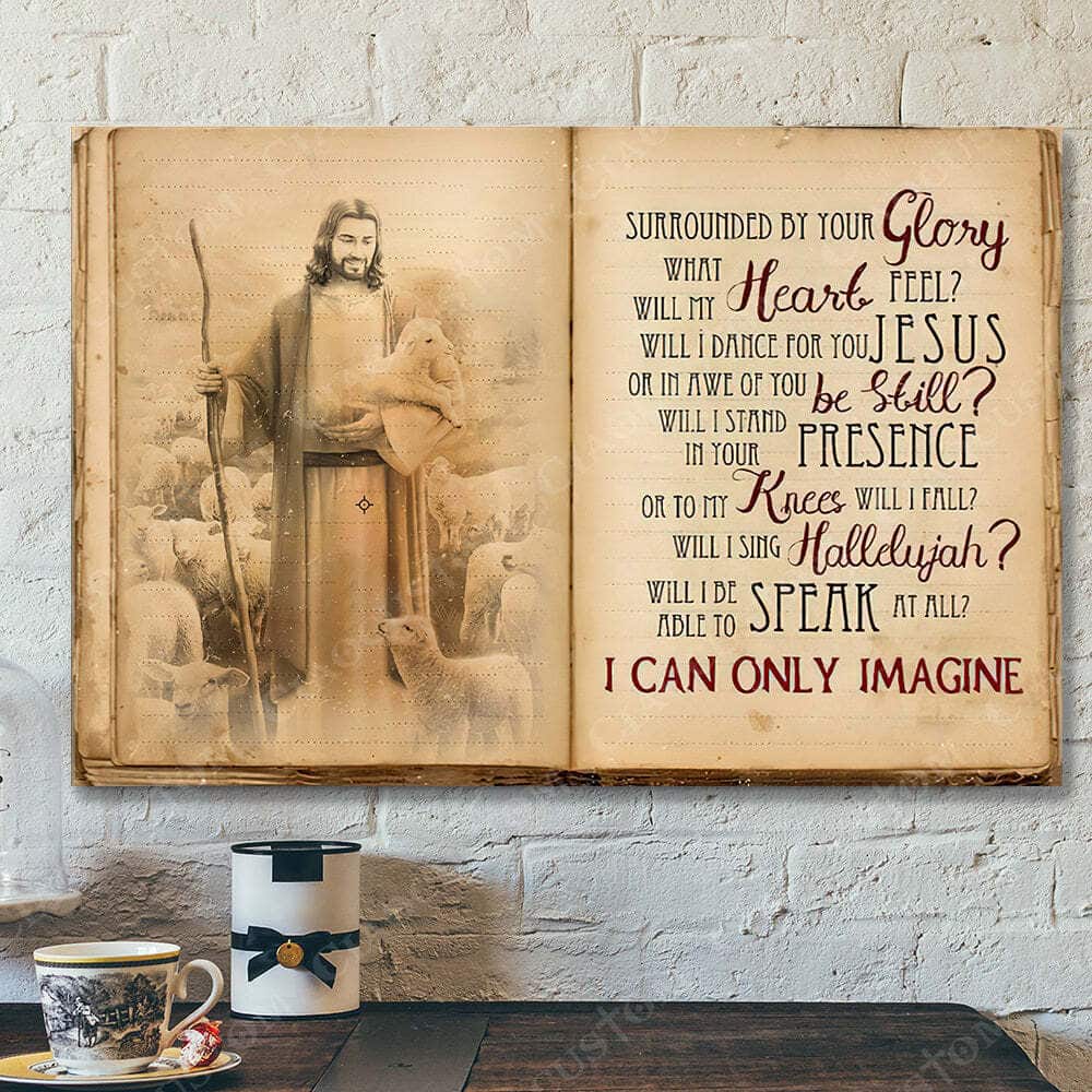 I Can Only Imagine Religious Jesus Christ Bible Verse Scripture Canvas Wall Art
