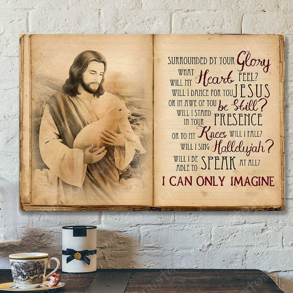 I Can Only Imagine And Lamb Jesus Christ Bible Verse Scripture Canvas Wall Art