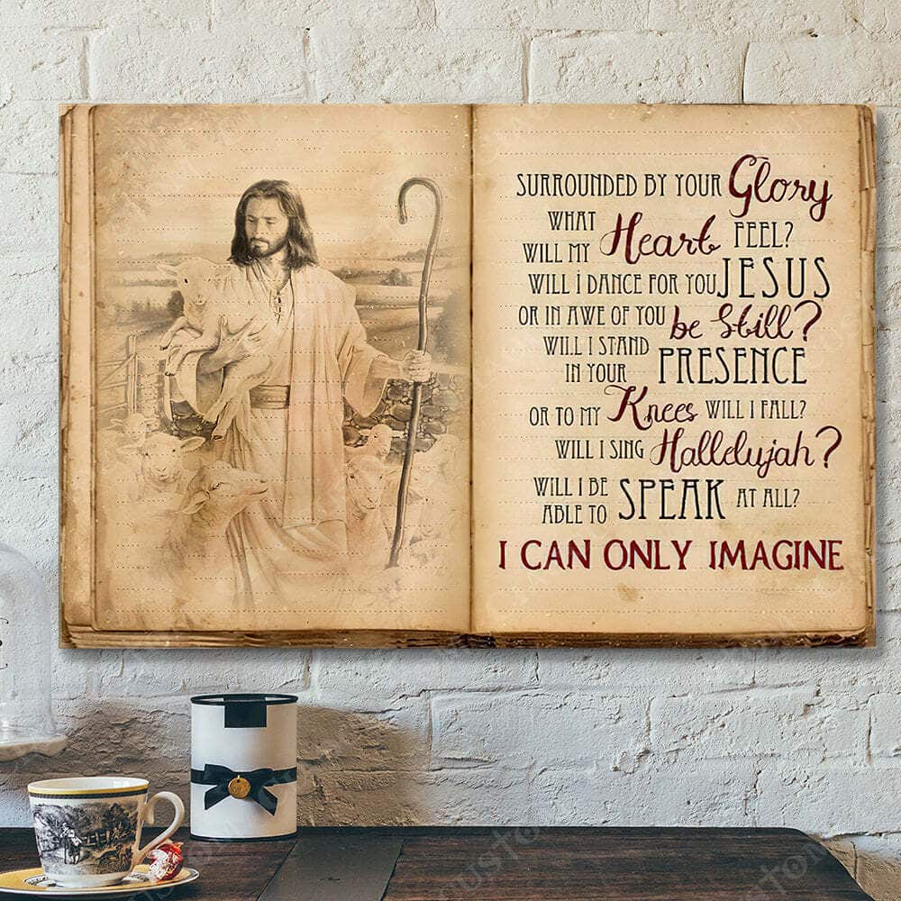 I Can Only Imagine Jesus Christ Bible Verse Scripture Christian Canvas Wall Art