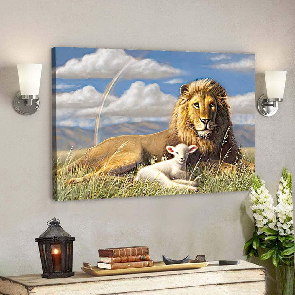 Lion Jesus Christ Faith Christian Bible Verse Scripture Canvas Wall Art