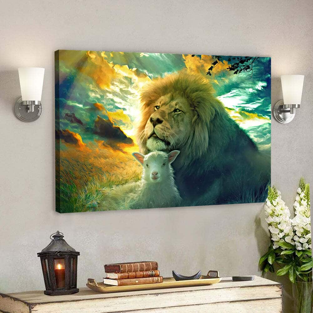 Lion Jesus Christ Bible Verse Scripture Religious Canvas Wall Art