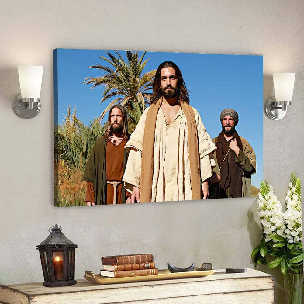 Road To Emmaus Christ Christian Gift For Christian Canvas Wall Art