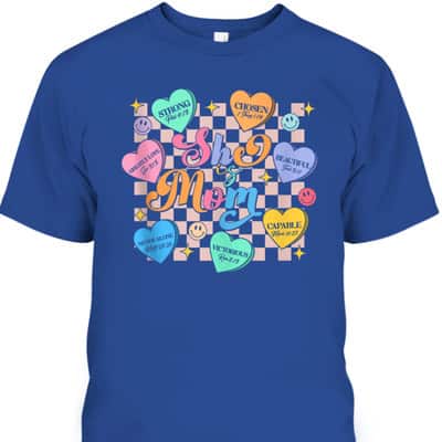 She Is Mom Christian Bible Verse Religious Heart Mothers Day T-Shirt