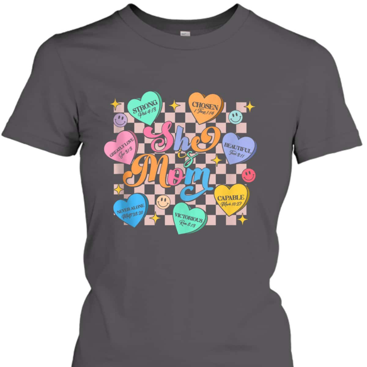 She Is Mom Christian Bible Verse Religious Heart Mothers Day T-Shirt She Is Mom Christian Bible Verse Religious Heart Mothers Day T-Shirt