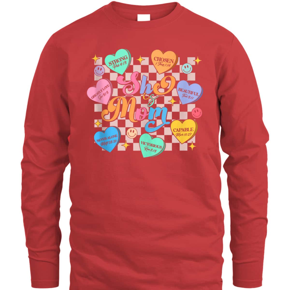 She Is Mom Christian Bible Verse Religious Heart Mothers Day T-Shirt She Is Mom Christian Bible Verse Religious Heart Mothers Day T-Shirt