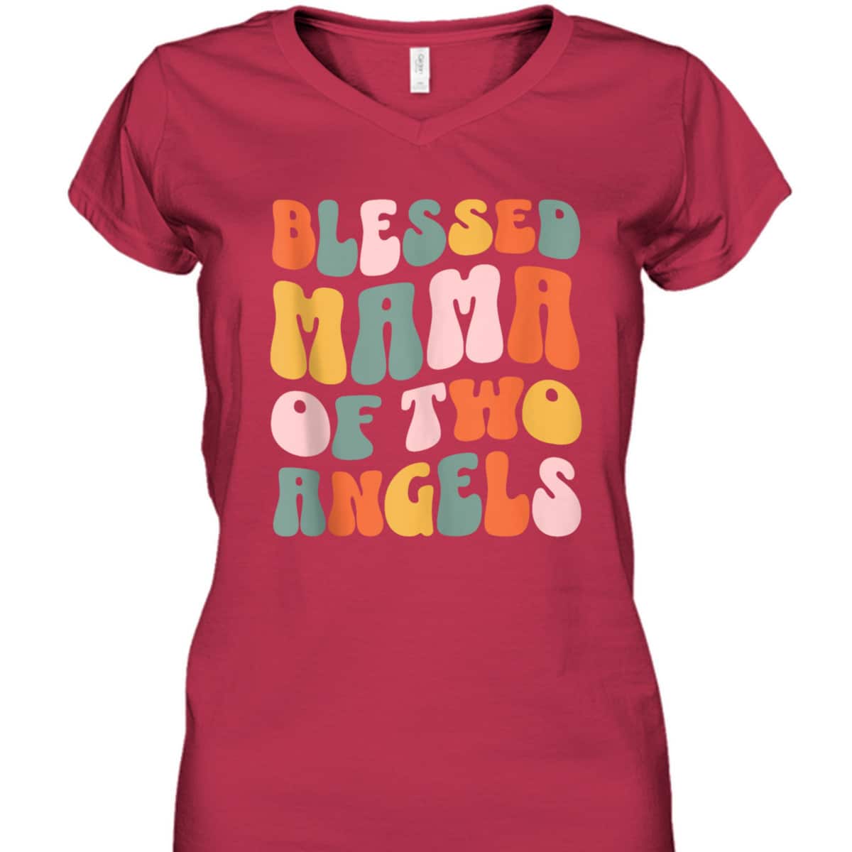 Mama Of Two Angels Christian Mother's Day T-Shirt Gift For Christian Mom Mama Of Two Angels Christian Mother's Day T-Shirt Gift For Christian Mom