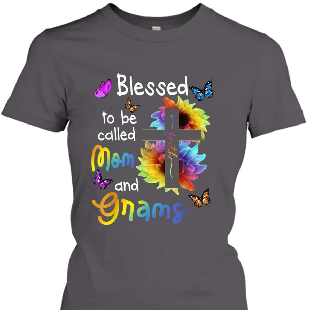 Blessed To Be Called Mom And Grams Christian Cross T-Shirt Blessed To Be Called Mom And Grams Christian Cross T-Shirt