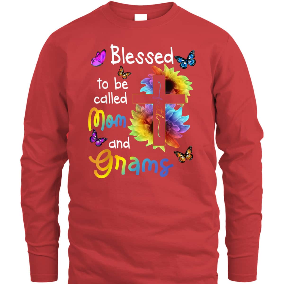 Blessed To Be Called Mom And Grams Christian Cross T-Shirt Blessed To Be Called Mom And Grams Christian Cross T-Shirt