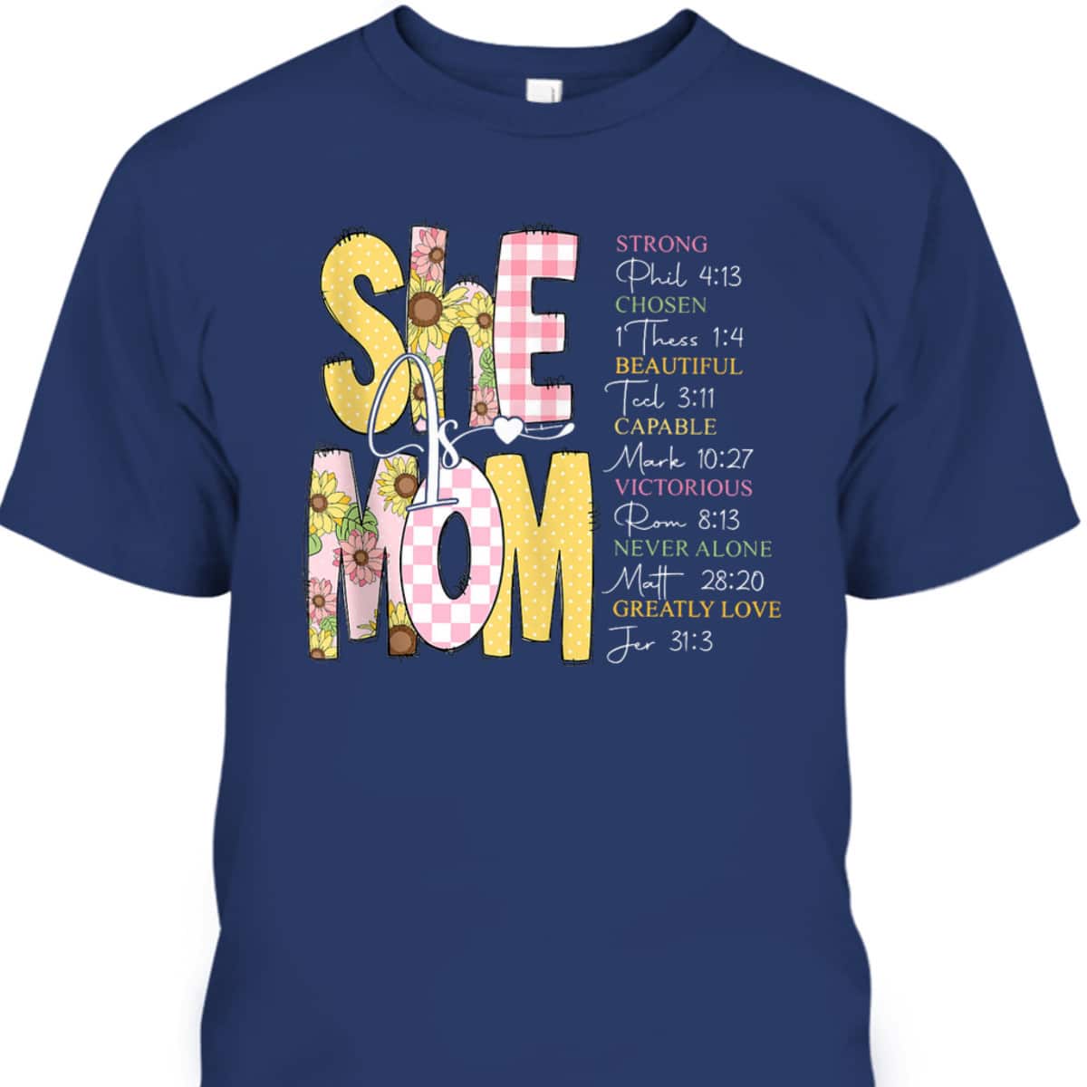 She Is Mom Christian Retro Pink Style Mother's Day T-Shirt She Is Mom Christian Retro Pink Style Mother's Day T-Shirt