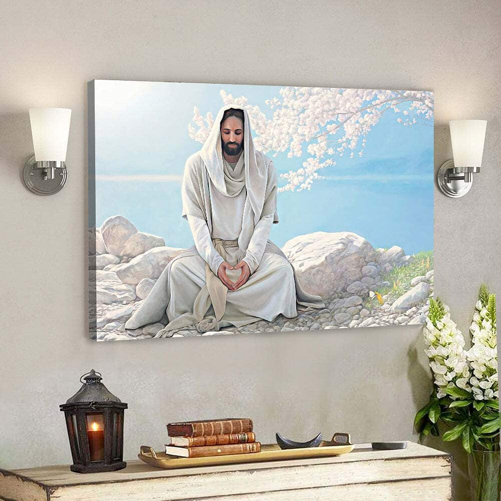 Jesus Peaceful Christ Jesus Bible Verse Scripture Canvas Wall Art