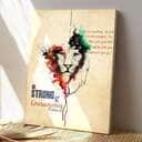 Be Strong And Courageous Joshua Christ And Lion Bible Verse Scripture Canvas Print