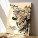 Be Strong And Courageous Christ And Lion Jesus Bible Verse Scripture Canvas Print