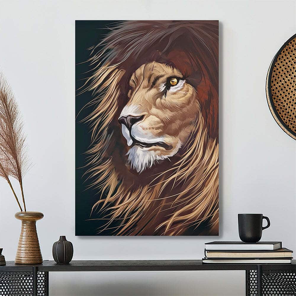 Christ And Lion Picture Jesus Bible Verse Scripture Canvas Print