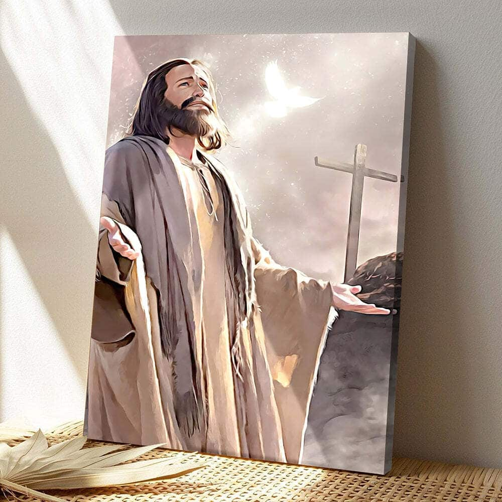 Jesus Opens Hands Christ Bible Verse Scripture Canvas Print