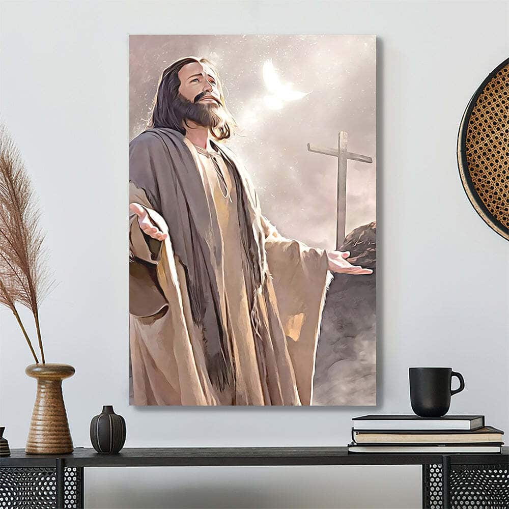 Jesus Opens Hands Christ Bible Verse Scripture Canvas Print
