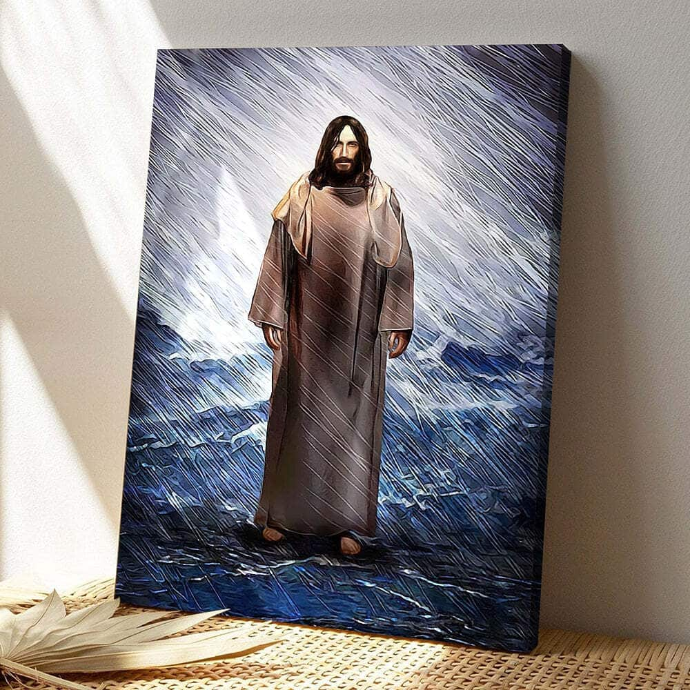 Christian Jesus Christ The Sea Bible Verse Scripture Canvas Print