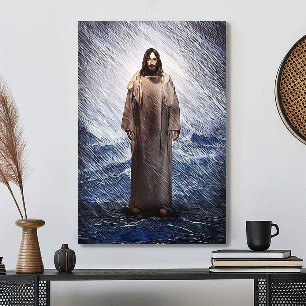 Christian Jesus Christ The Sea Bible Verse Scripture Canvas Print